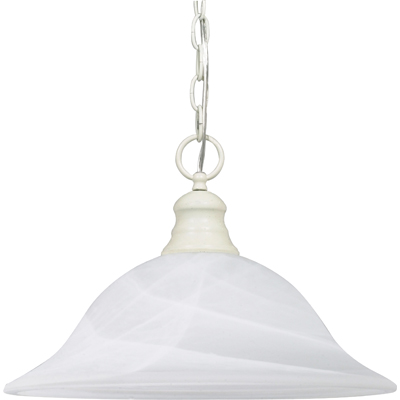 Nuvo Lighting 60/393  1 Light - 16" - Pendant - Alabaster Glass in Textured White Finish